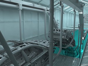 Automobile coating workshop 3D model