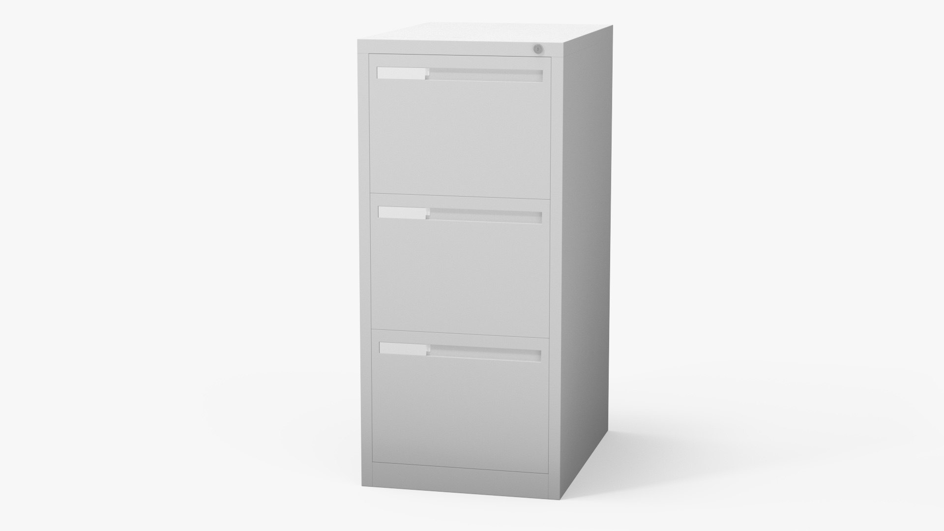 Filing Cabinet 3 Drawer Grey 3D model preview
