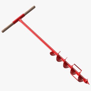 Red Steel Hand Drill 3D model
