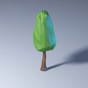 3D polygonal low-poly tree model
