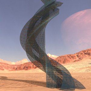 sci fi tower glass 3D model