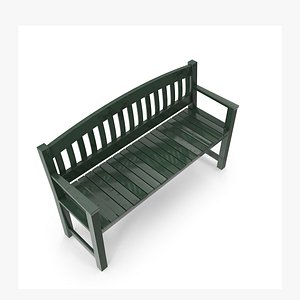 3D Weathered Outdoor Park Bench model