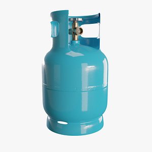 3D Gas Cylinder Blue model