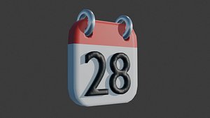3D calender icon 28 model