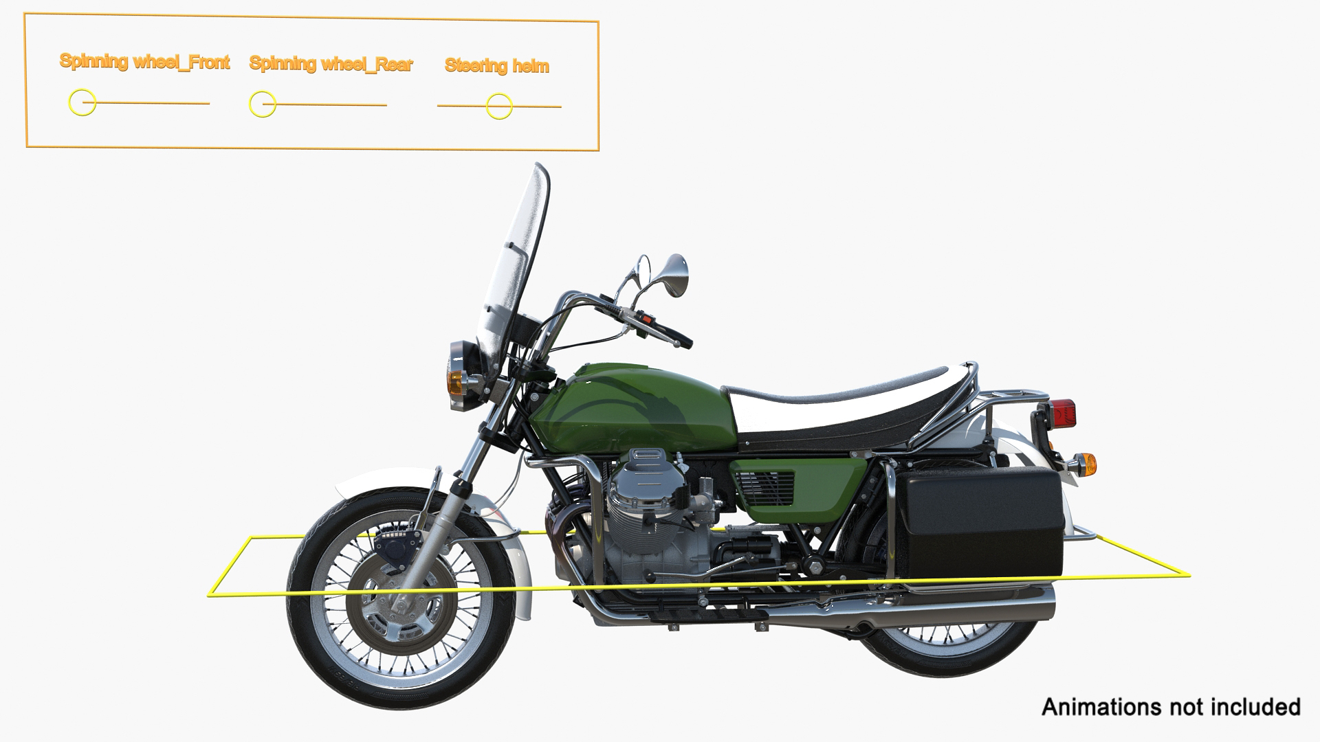 Classic Motorbike Rigged Bike Model - TurboSquid 1524498