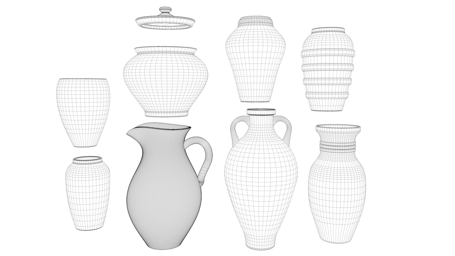 Artisan Clay Vases Collection 3D TurboSquid 1920309