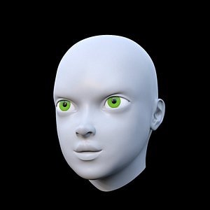 basemesh female head mesh 3d model