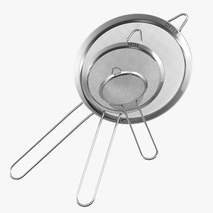 stainless steel kitchen strainers 3D model