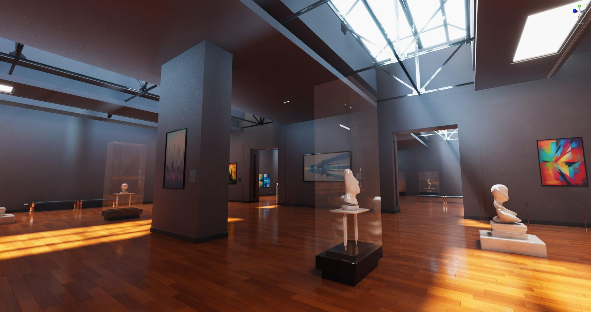 3D Art Gallery Showroom Unity Asset Model - TurboSquid 2152264