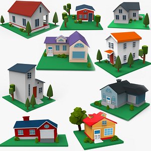 Cartoon House Buildings