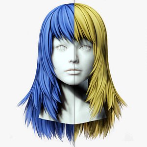 3D Layered Female Hair