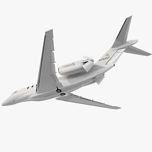 Private Jet Cessna Citation X with Luxury Interior Rigged for Cinema 4D