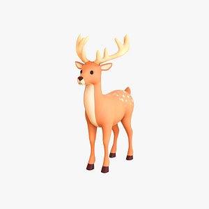 Cartoon Reindeer 6 Cute 3D model
