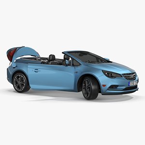 3D Buick Cascada Cabriolet Convertible Blue Color Rigged