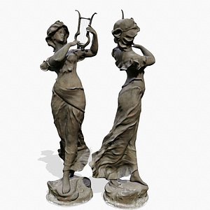 Female Harp Statue