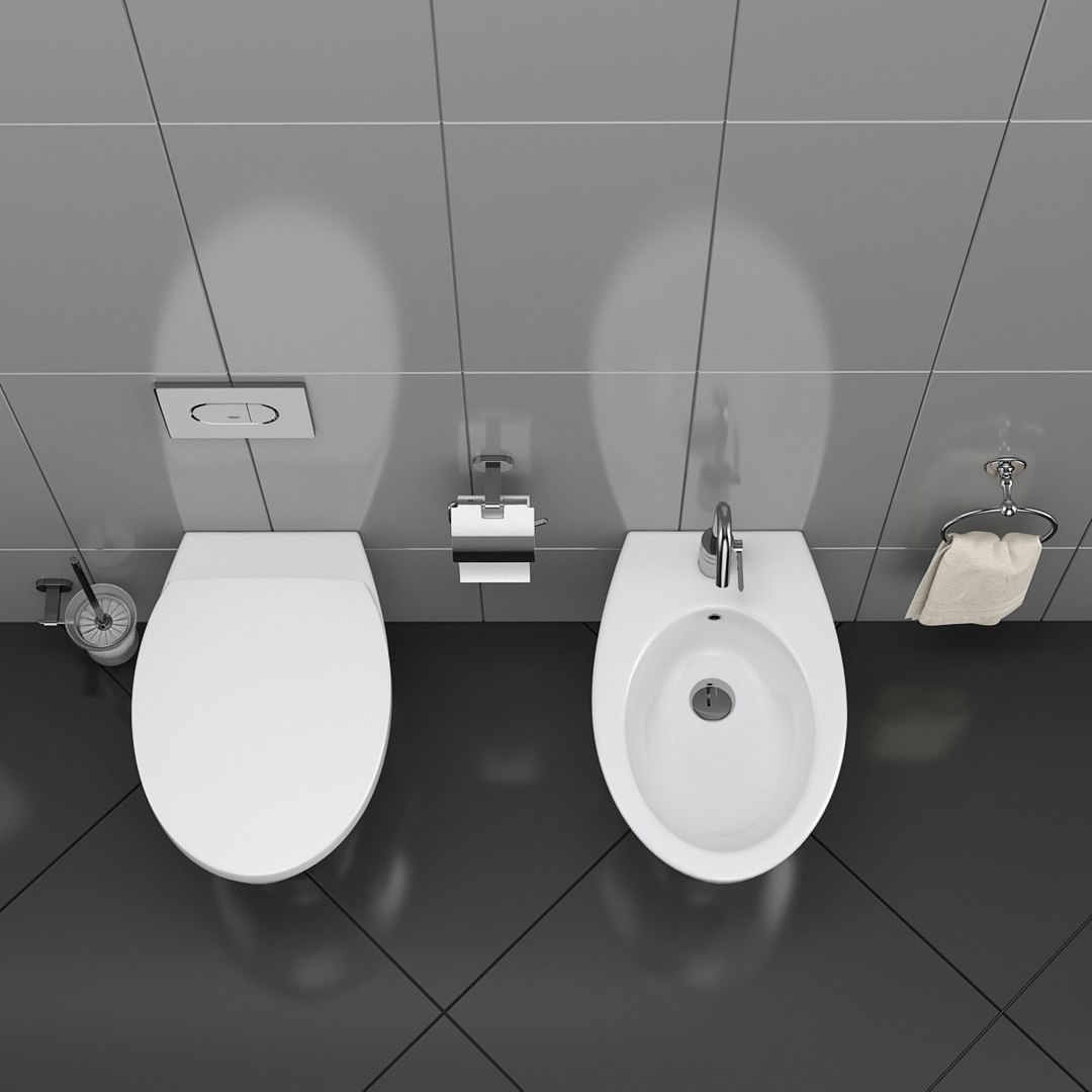 3D Toilet Bowl Bidet Hatria - TurboSquid 1361777