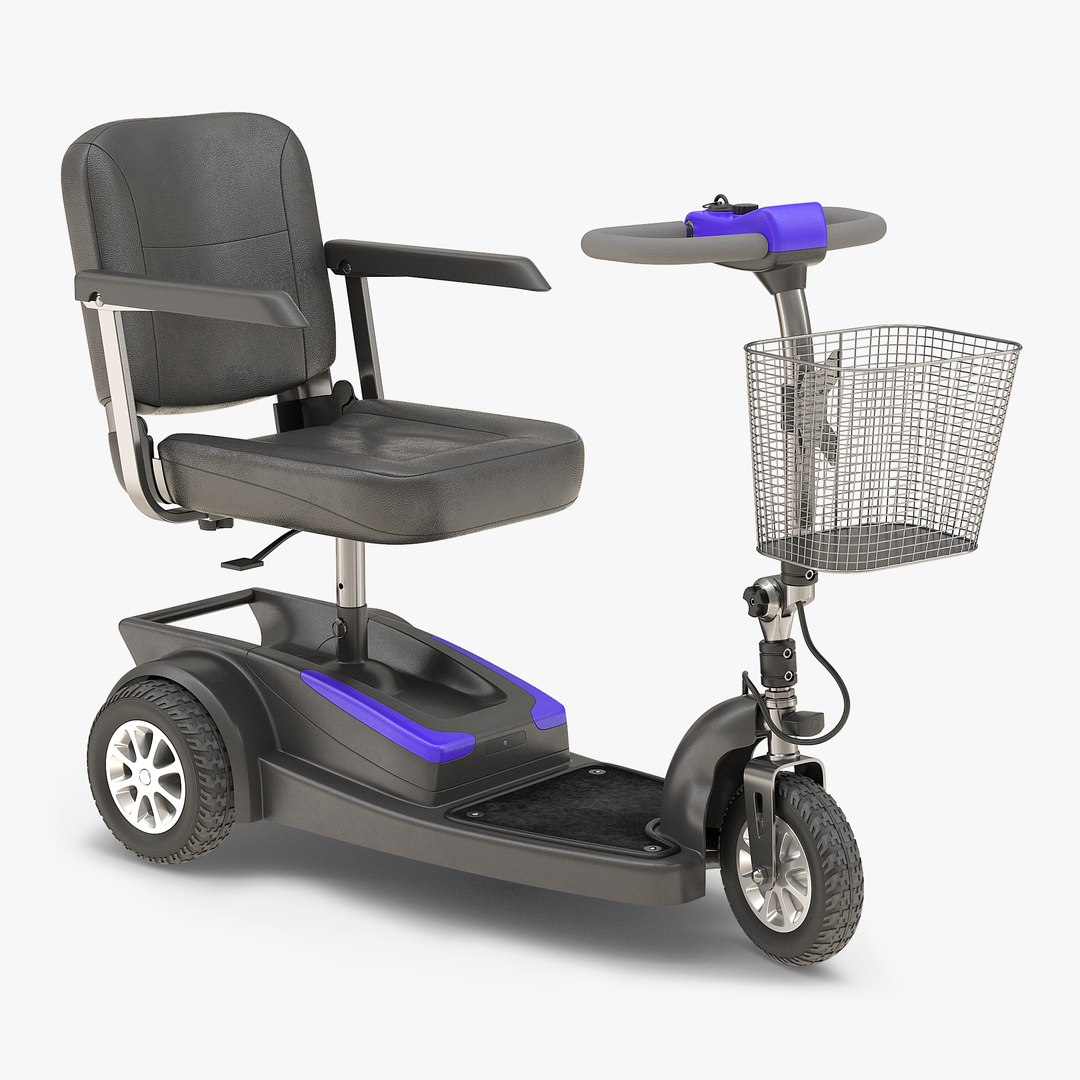 Electric Wheelchair Rigged 3D Model 3D model preview