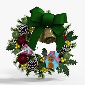 Wreath for Christmas Low-poly 3D model