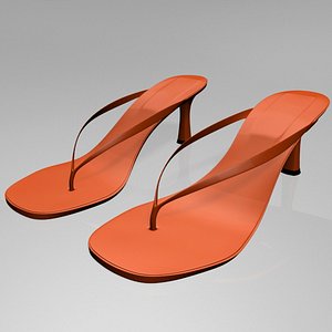 stylish thong spool-heel sandals 3D model