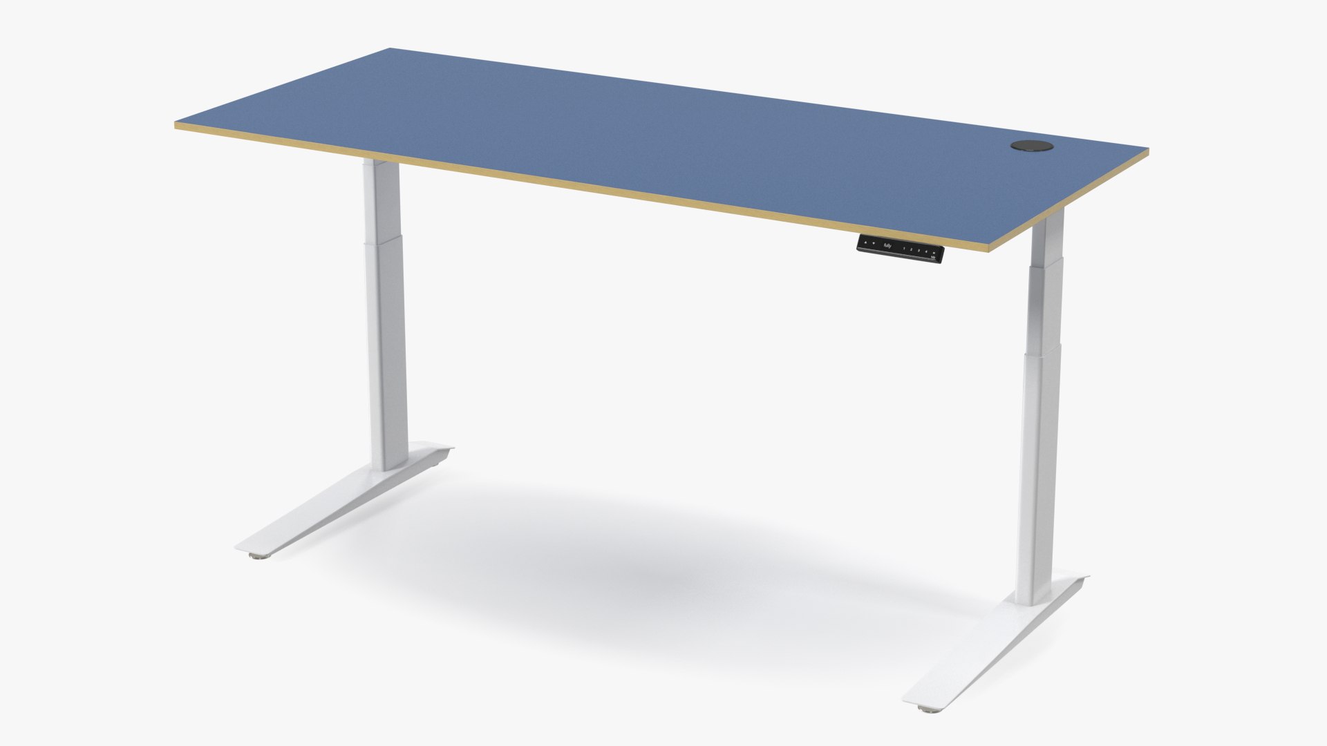 Blue Standing Desk Workstation 3D model preview
