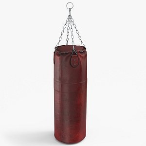 Realistic Punching Bag Red 3D model