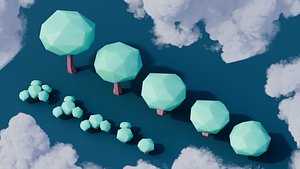 Low Poly Fantasy Trees Vol 3 3D model