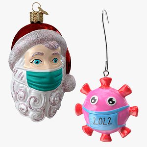 Coronavirus Christmas Tree Toys Collection 3D model