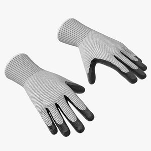 3D Safety Work Gloves Rigged for Cinema 4D