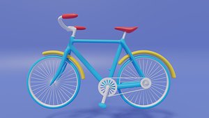 Cartoon Cute Bicycle 3D model