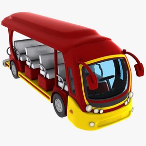 3d model cartoon tour bus