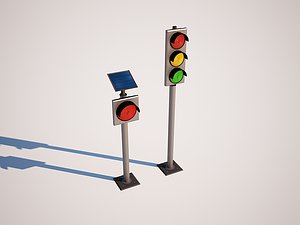 traffic lights solar energy 3d ma