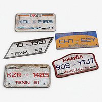 Vintage US License Plate Pack - Game Ready PBR