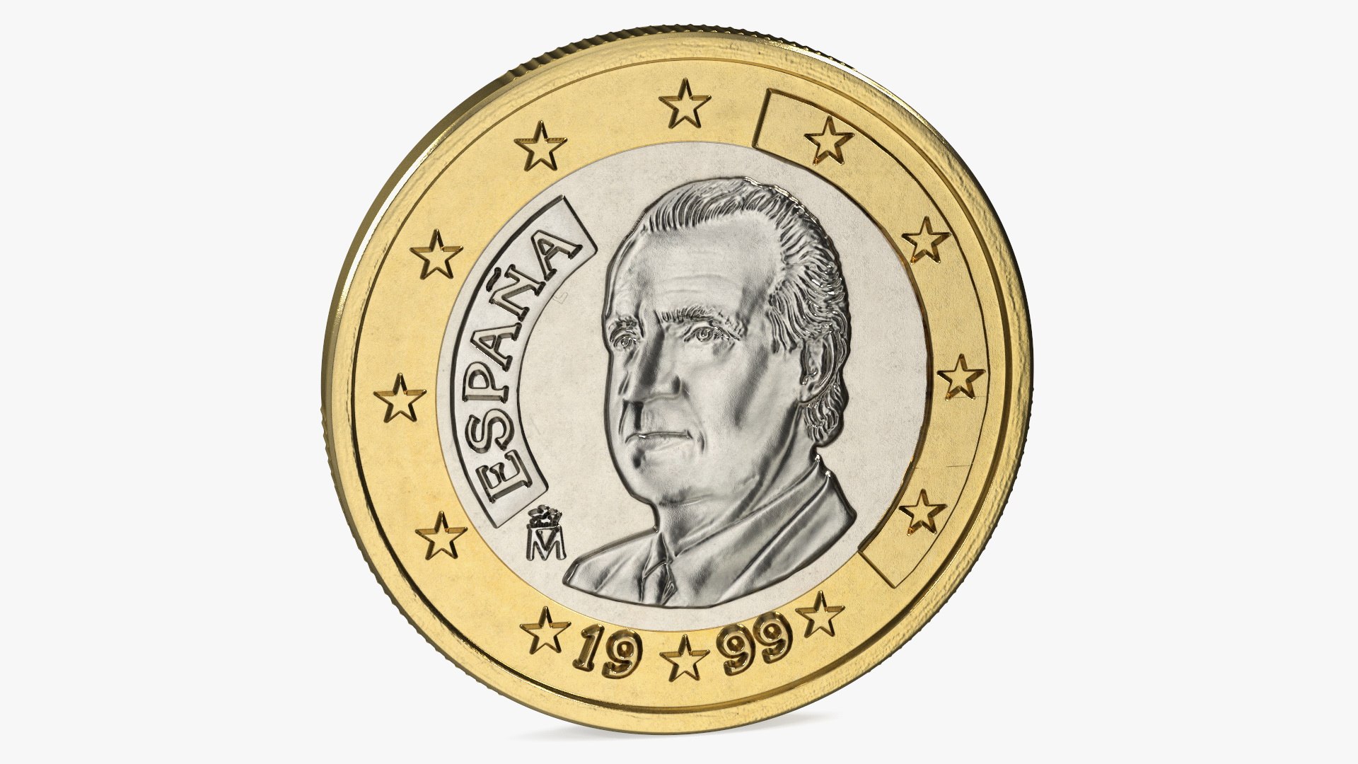 Spanish 1 Euro Coin 3D model preview
