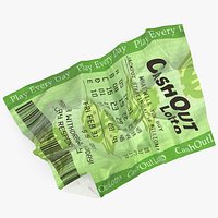 Wrinkled Ticket of Cash Out Lotto Lottery
