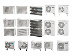 3D model Air Conditioner Collection Outdoor AC Unit Double Air Conditioner Outdoor Part
