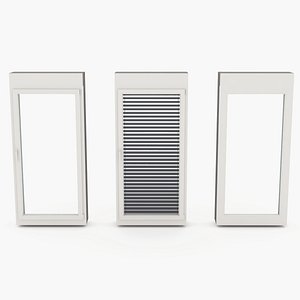 Window - french window with blinds down - Full wall section