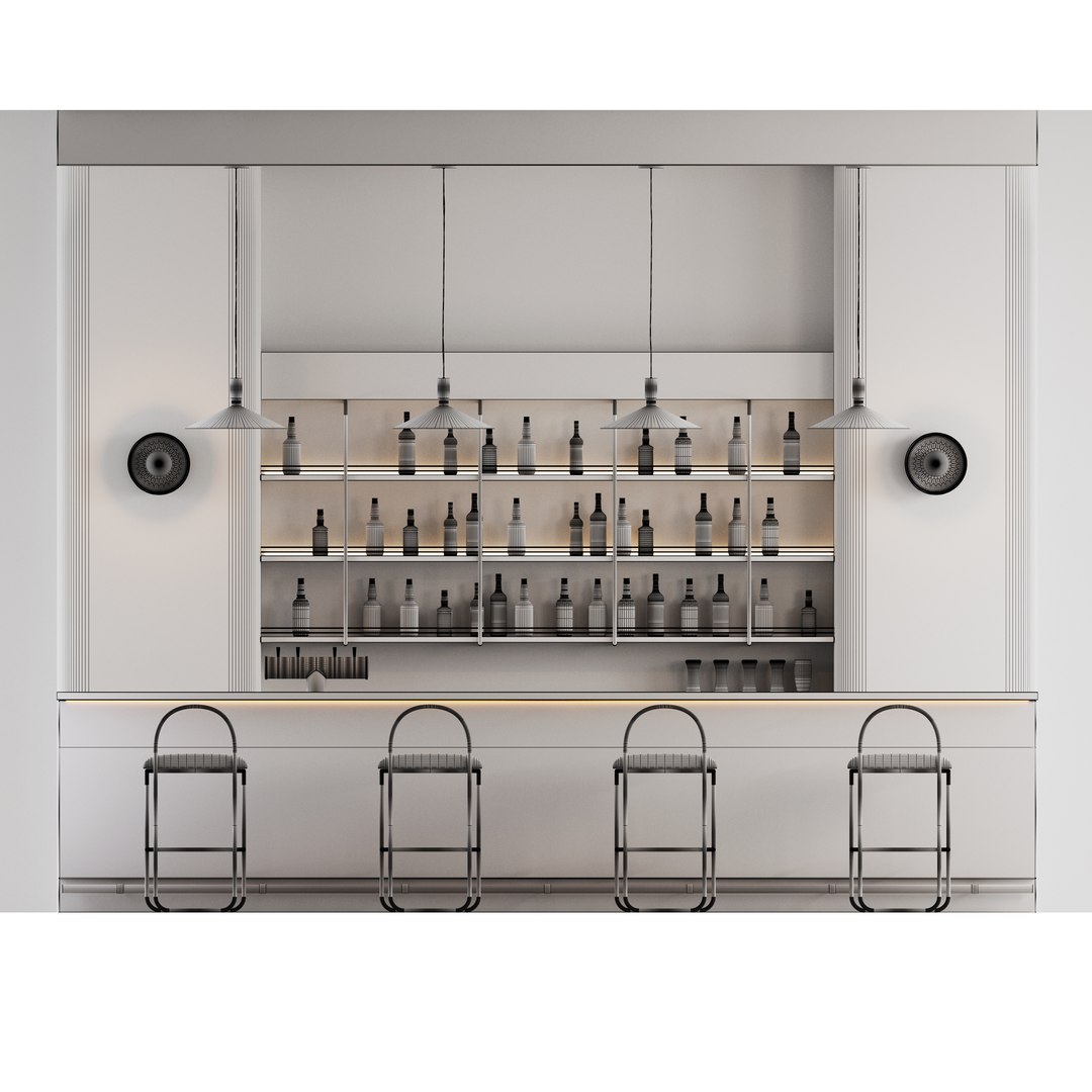 3D Model Loft Bar Counter - TurboSquid 2123747