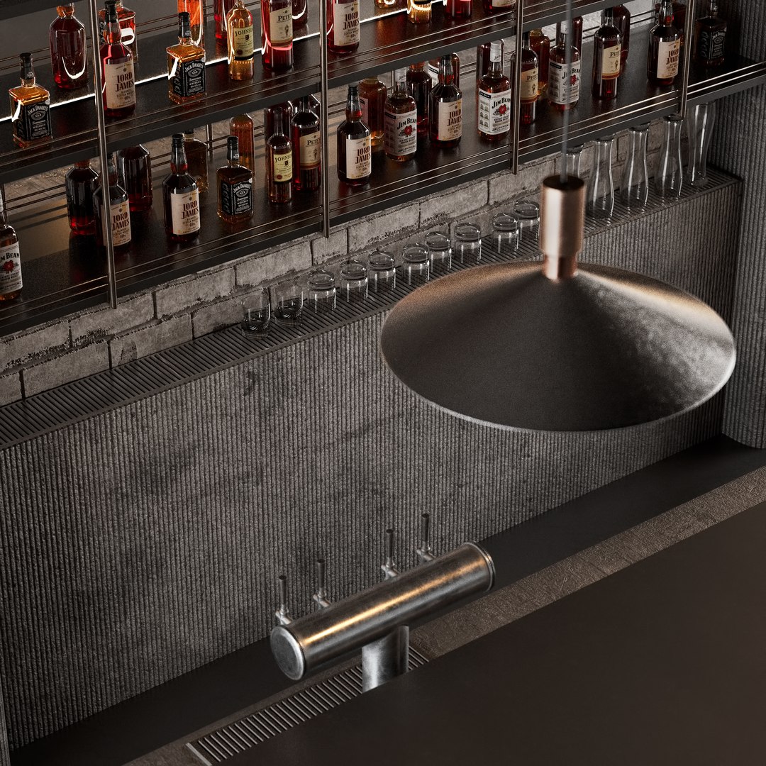 3D Model Loft Bar Counter - TurboSquid 2123747