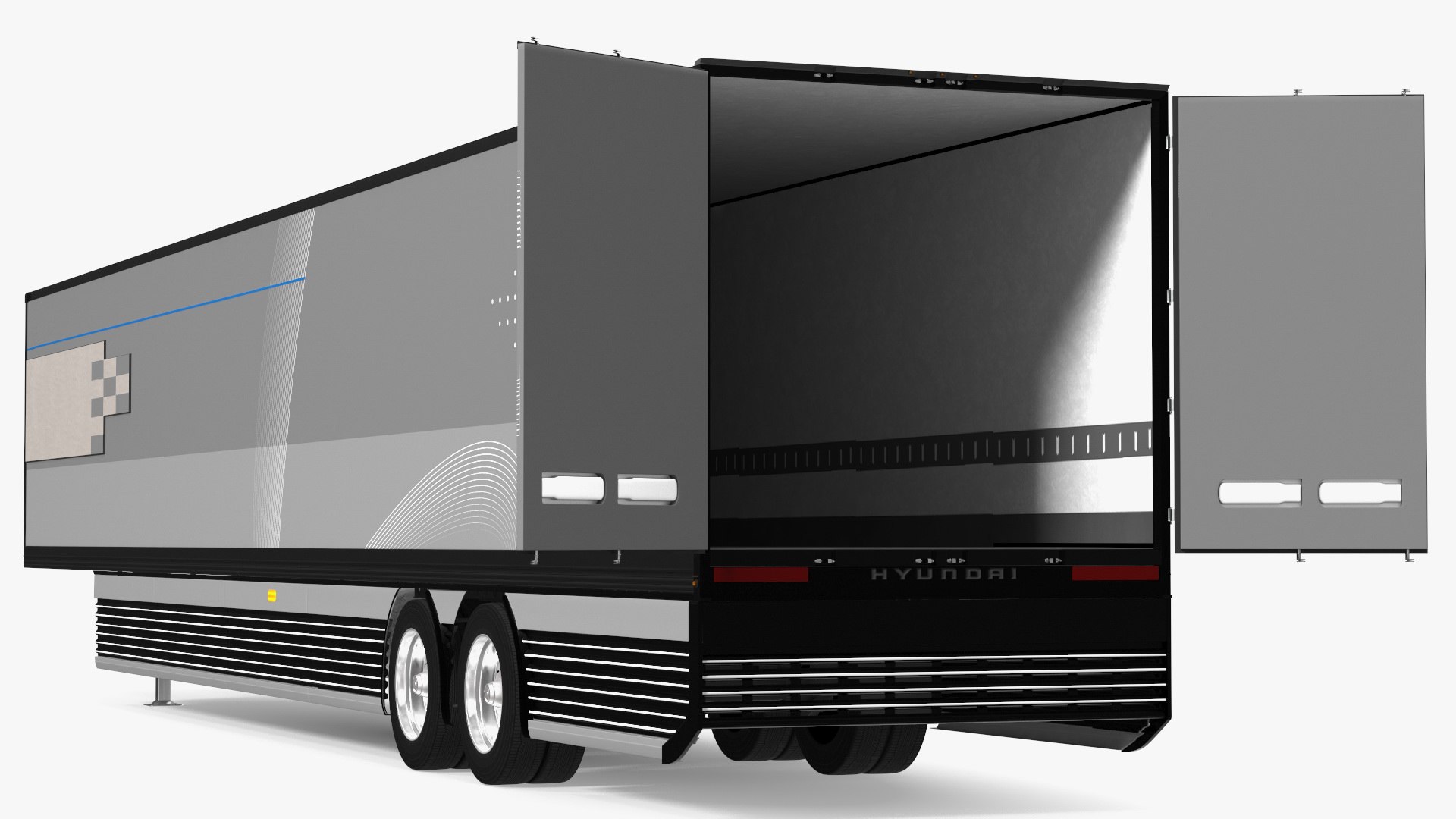 Futuristic Trailer Concept Rigged 3D model preview