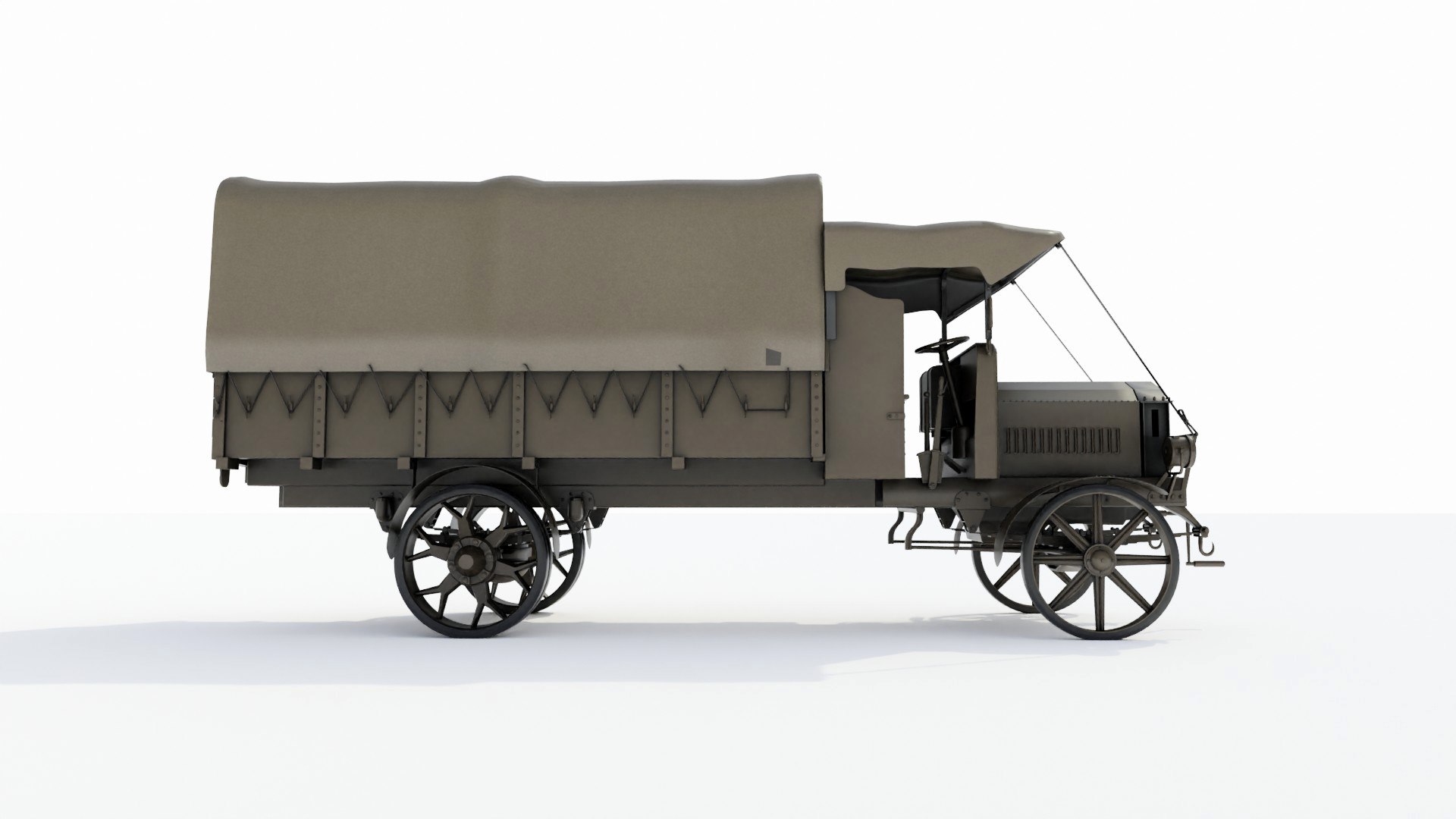 Ww1 Dennis Lorry Truck Army 3d Model