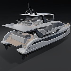 Xquisite Sixty Solar Power 3D Catamaran 3D