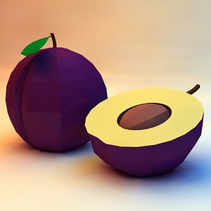low poly plum (game ready)