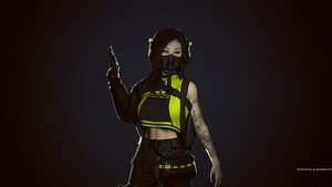 3D Cyberpunk Girl