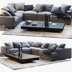 boconcept cenova sofa coffee tables 3D