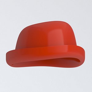 3D Girls Bowler Hat Red model