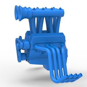 Engine V8 for vintage dragster Version 11 Scale 1 to 25 3D