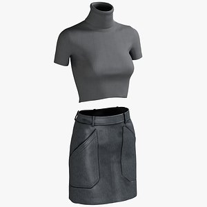 realistic women s skirt 3D model