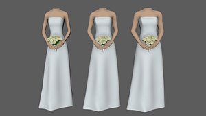 Bride with 3 body size ready for 3D Print