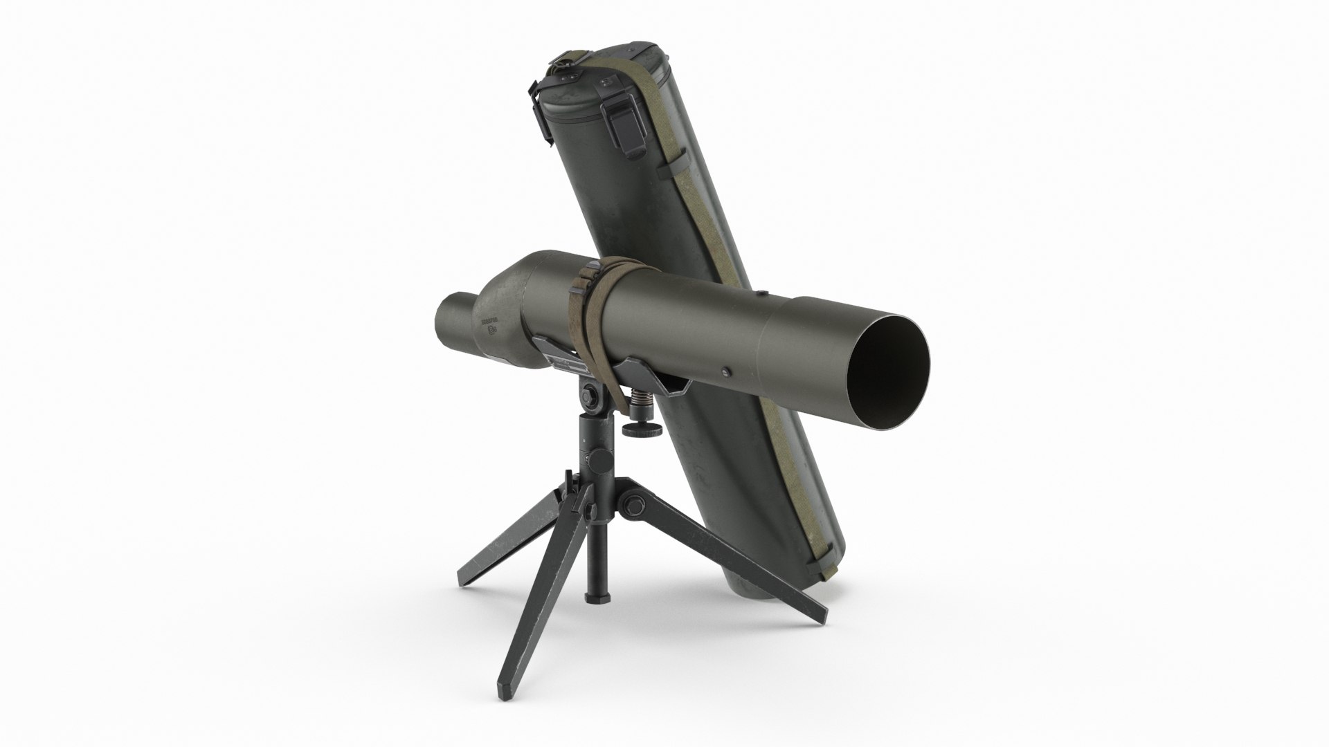 Military Spotting Scope Full Kit with Tube 3D model preview