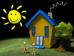 cartoon house 3d model